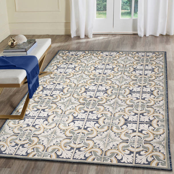 Canora Grey Accetturri Navy Indoor/Outdoor Rug Wayfair